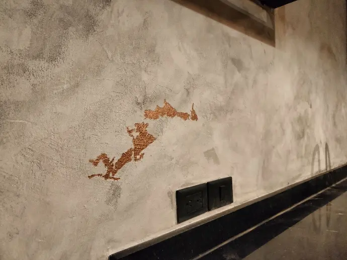 Pátina con Fresco di Calce en paño interior, efecto avejentado